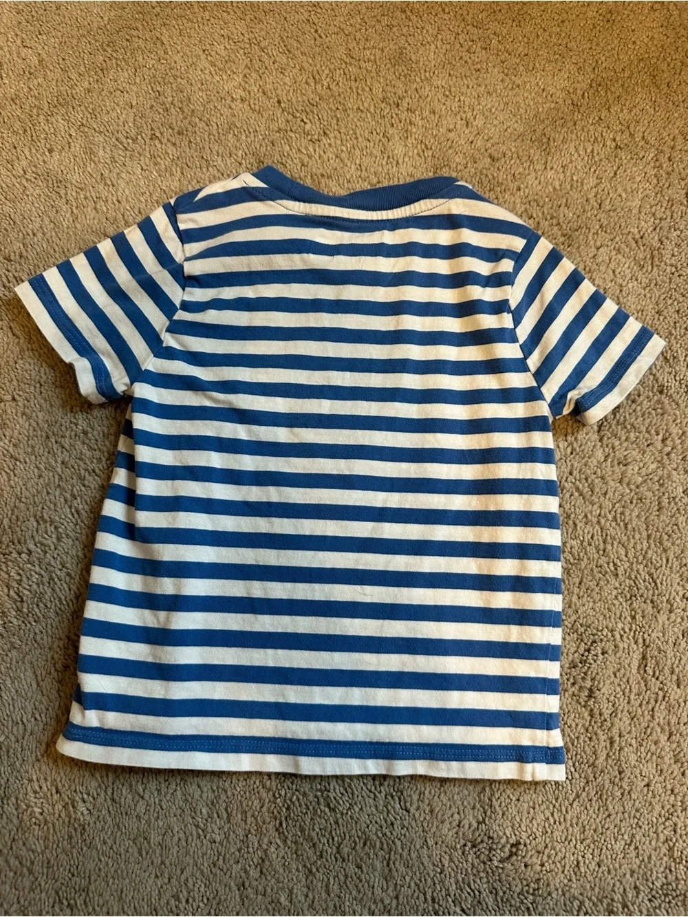 Worn once - 18M Ralph Lauren Blue & White Striped Bear Tee